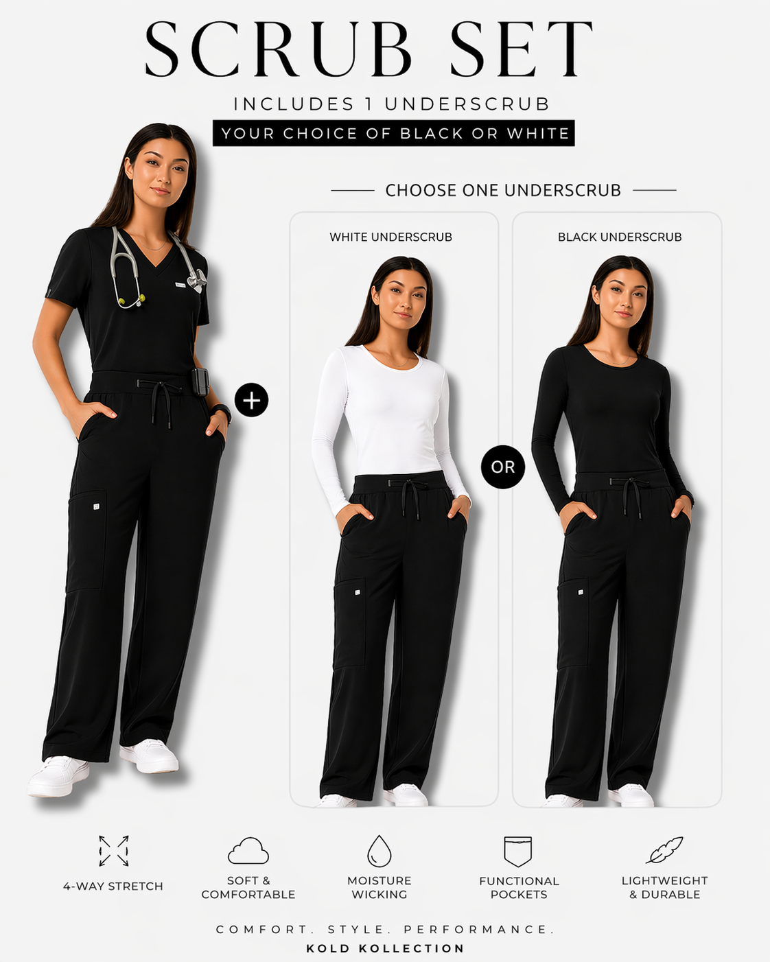 Scrub Set + Undershirt Bundle