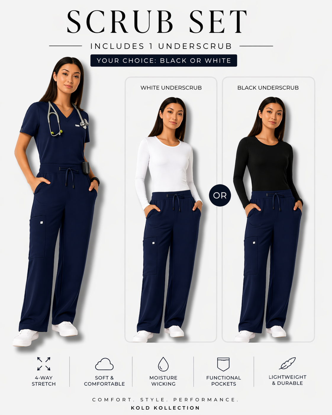 Scrub Set + Undershirt Bundle