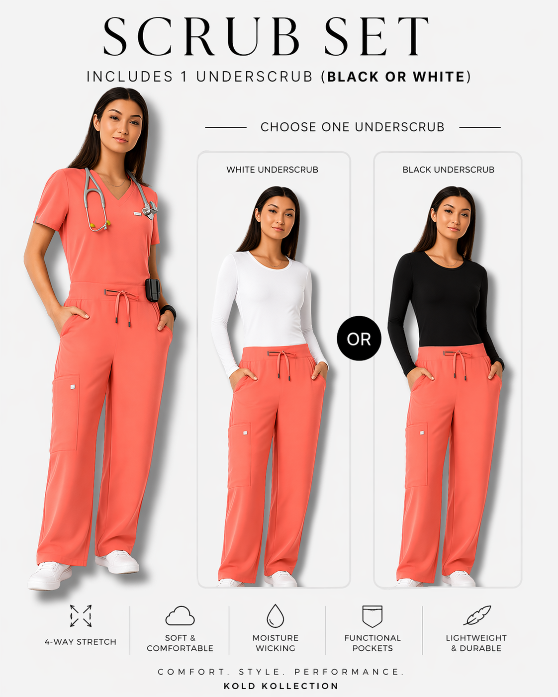 Scrub Set + Undershirt Bundle